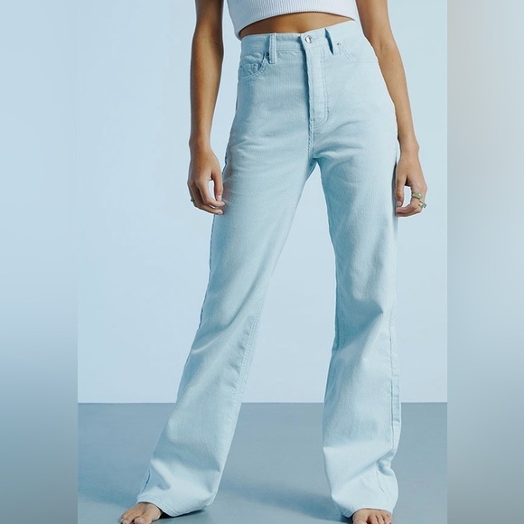 PacSun Light Blue Corduroy High Waisted Bootcut Jeans - Picture 2 of 8